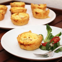 Tomato, Feta, and Cheese Mini Quiches