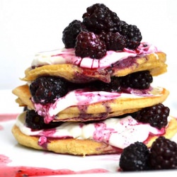 Blackberry and Creme Pancakes