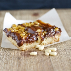 Pine Nut Chocolate Caramel Bars