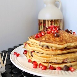 Pomegranate Chocolate Chip Pancakes