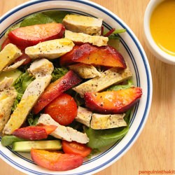 Pork Salad with Grilled Peaches