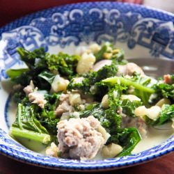 Kale, Sausage and Flageolets