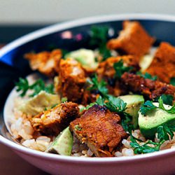 Rice Salad with Marinated Tempeh