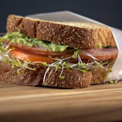 Avocado Sprout Ham Sandwich