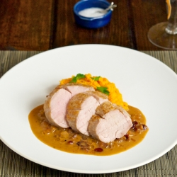 Pork with Coconut Cranberry Sauce