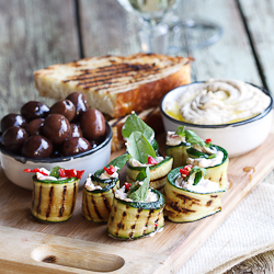 Courgette Rolls with Feta, Mint