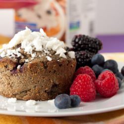 Paleo Vanilla Berry Protein Cake