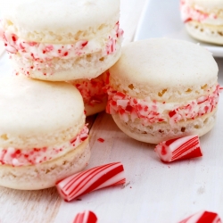 Candy Cane Macarons