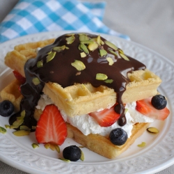 Waffle with Chocolate Sauce