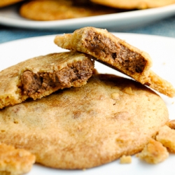 Chocolate Stuffed Peanut Cookies