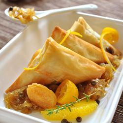 Crispy Duck Ravioli with Onion