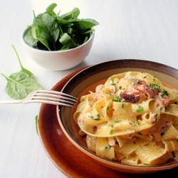 Pappardelle with Hot Smoked Salmon