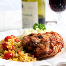 Fried Chicken with Corn Maque Choux