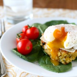 Quinoa Cakes with Poached Eggs