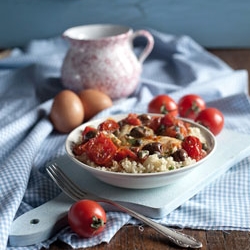 Eggs and Tomatoes With Olives