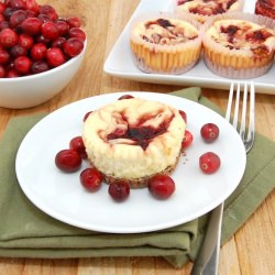 Mini Cranberry Swirl Cheesecakes