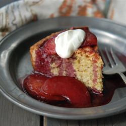 Almond Orange Cake Plum Compote