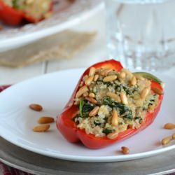 Spinach & Bulgur Stuffed Peppers