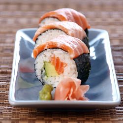 Salmon and Avocado Sushi