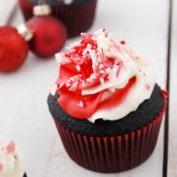 Chocolate Candy Cane Cupcakes