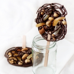 Chocolate and Nut Lollipops