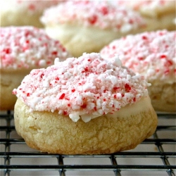 Candy Cane Sprinkle Top Cookies