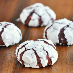 Red Velvet-ish Chocolate Crinkles