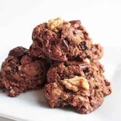 Chocolate Cherry Walnut Cookies