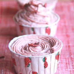 Strawberry Sakura Cupcakes