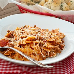 Bow Tie Skillet Lasagna