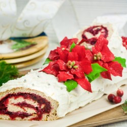 Healthy Cranberry Orange Yule Log