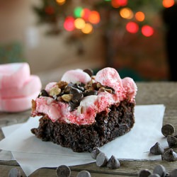 Peppermint Rocky Road Brownies