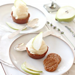 Pear Sorbet in Gingersnap Cups