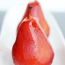 Poached Pears with Puff Pastry