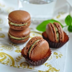 Cocoa & Basil Buttercream Macarons