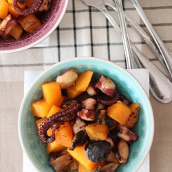 Squash with Mushrooms and Octopus