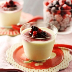 Lemon Panna Cotta with Red Fruits