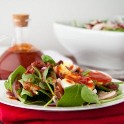 Spinach Salad + Tomato Vinaigrette