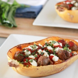 Baked Spaghetti Squash & Meatballs