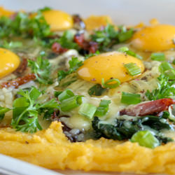 Breakfast Pizza with Polenta Crust