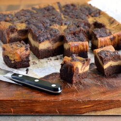 Pumpkin Cheesecake Swirled Brownies