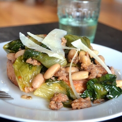 Sausage and Escarole Tartine