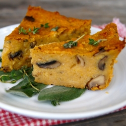 Savory Mushroom Polenta Cake