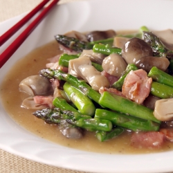 Asparagus, Ham and Mushrooms