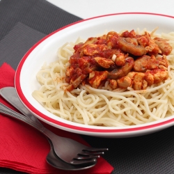 Spaghetti with Chicken and Mushroom