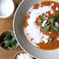 Tomato Soup with Ginger & Coconut