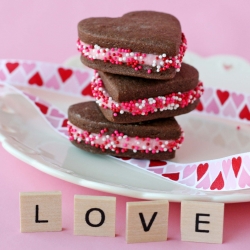 Chocolate Heart Sandwich Cookies