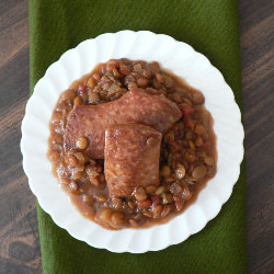 Spicy Lentils with Sausage