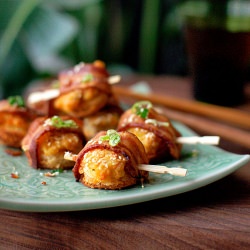 Bacon Wrapped Shrimp Toast