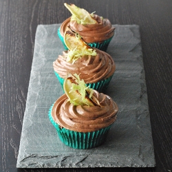 Midnight Chocolate & Lime Cupcakes